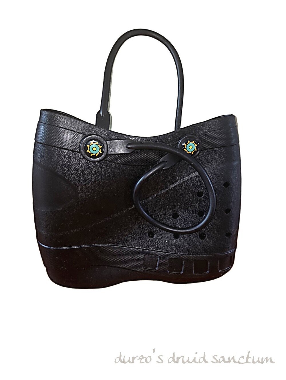 Optari Black EVA Foam Waterproof Tote Bag Beach Pool Carryall Purse Croc Style